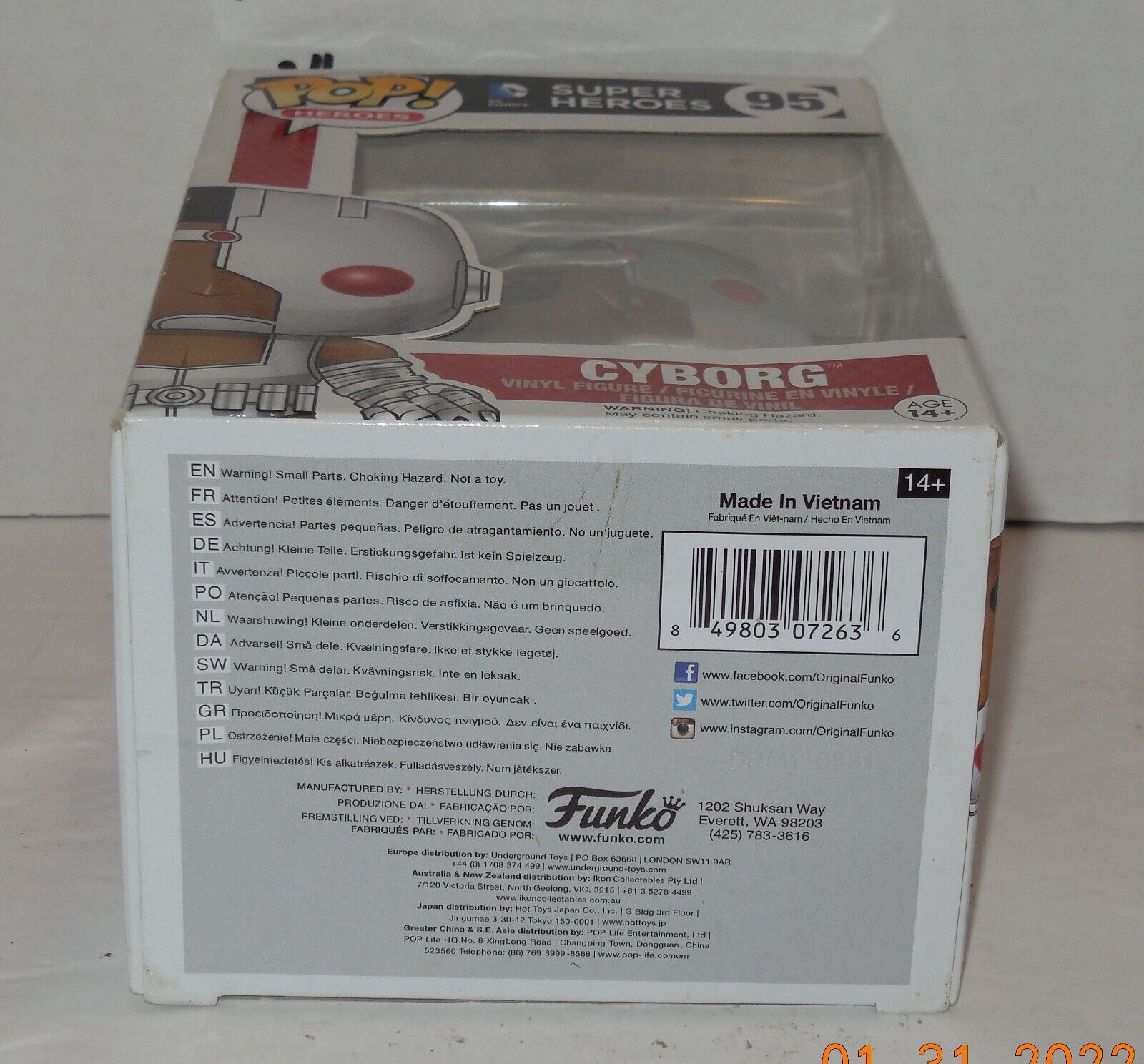 Funko Pop DC Super Heroes #95 Cyborg Vinyl Figure NIP Item image 5