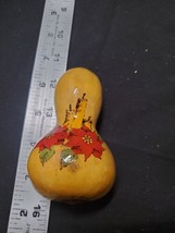 Vintage Country Farmhouse Christmas Ornament Painted Gourd Signed P. Barth 2000 - £5.24 GBP