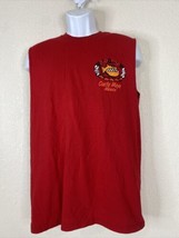 Vtg Yazbek Men Size L Red Costa Maya Bad Fish Cut Off T Shirt Sleeveless - $7.59
