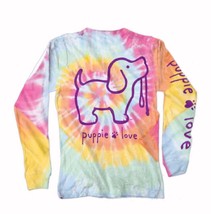 Puppie Love Dog Tie Dye Long Sleeve Youth T-Shirt  NEW Fast Free Ship - $28.95