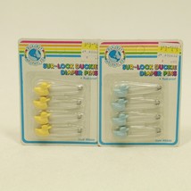 Vtg Yellow Blue Duck Cloth Diaper Safety Pins Baby Shower Gift NEW LOT OF 8 Pins - £9.91 GBP