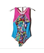 Speedo Swimsuit Girls 14 Freestyle Graffiti Splice One Piece Pink Bathin... - £19.74 GBP
