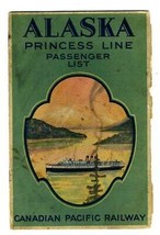 Canadian Pacific Railway Alaska Princess Line Passenger List 1929 Princess Alice - $54.39