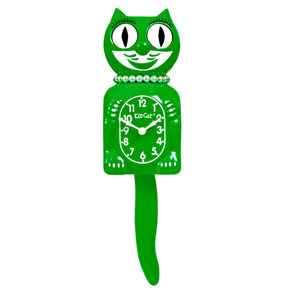 Classic Green Lady Kit-Cat Klock Clock Eyes Move Tail Swings FREE US SHI... - $74.99