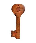 Vintage 1970s Homemade Decoupage Wood Key Hook Wall Hanging 13.5&quot; Kitsch... - £11.78 GBP