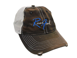 Sportsman River Front Unisex Brown Mesh Baseball Hat Cap Fishing Adjustable Size - £7.74 GBP