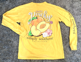 Simply Southern Shirt Womens Medium Mustard Yellow Georgia Peach Long Sl... - £11.55 GBP