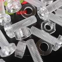 Pack of 60 Transparent Clear Plastic Acrylic M6 x 30mm Nuts &amp; Bolts, Was... - £21.76 GBP
