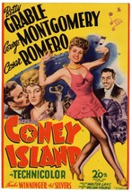 *CONEY ISLAND 1943 Midget Window Card Betty Grable, Montgomery, Romero, ... - $150.00