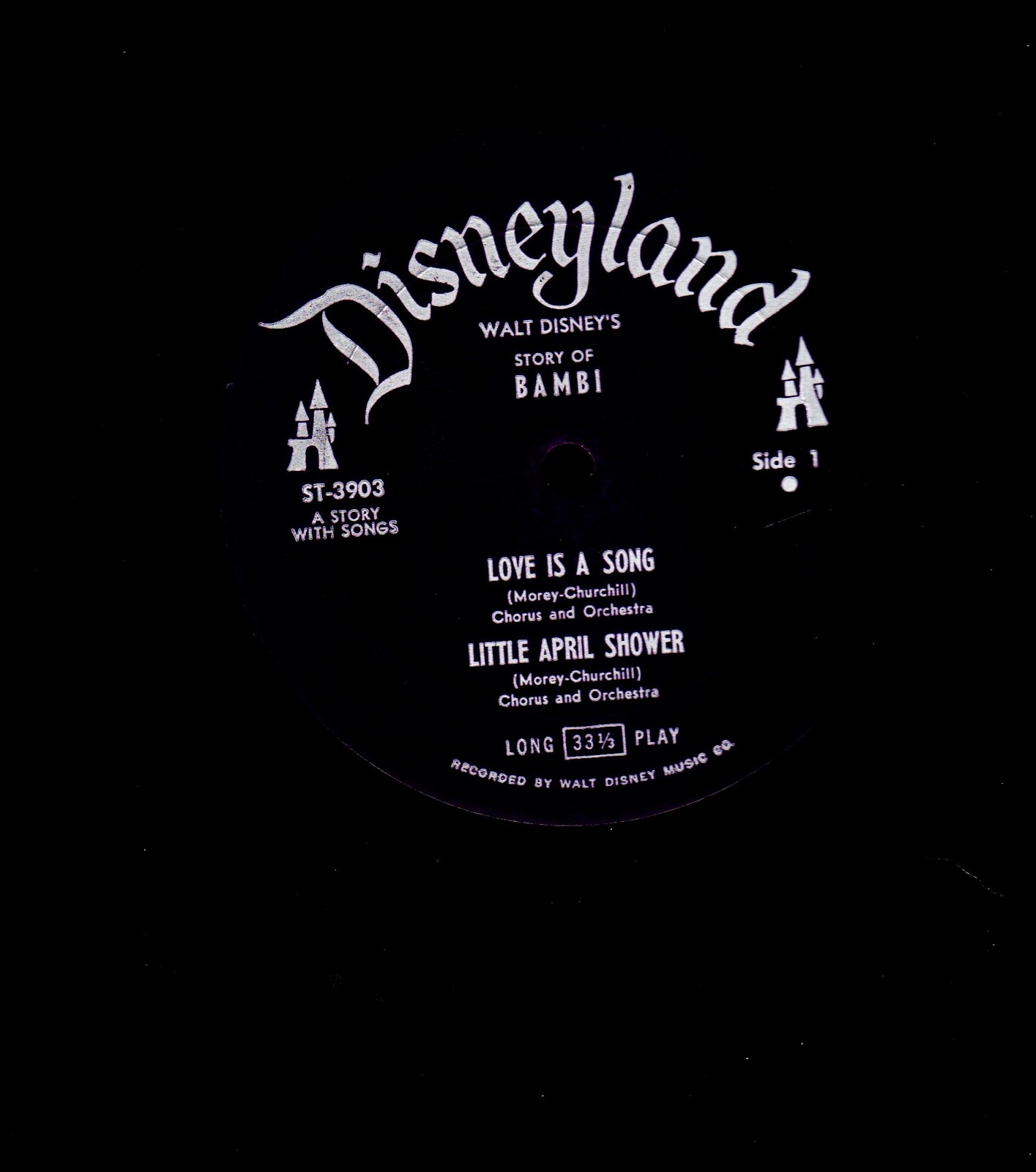 Disneyland Walt Disney's Story of Bambi 33rpm lp record - $4.50