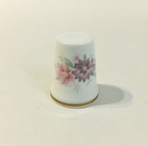 Royal Albert Thimble Floral Bone China Pink Purple Flowers Gold Trim Eng... - £13.37 GBP