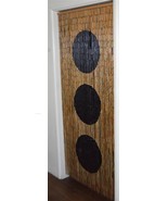 Triple Black Circles Natural Bamboo Beaded Curtain Beads Window Doors Di... - $71.16