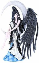 Ebros Gift 12.5&quot;H Moon Stargazer Black Wing Fairy Hand Painted Resin Figurine - £83.92 GBP