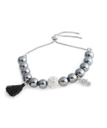 Hematite, Multi Gemstone Silver-tone Bolo Charm Bracelet (Adj) 136Ct  #J... - $7.19