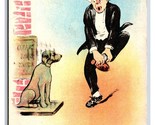 Comic Drunk Kicks Dog Statue Things Are Not What they Seem DB Postcard S2 - $5.31