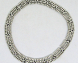 Woman&#39;s Vintage Monet Silver Link Panel Choker Necklace - $48.51