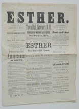 1879 playbill Esther opera Newport NH theater ephemera antique - £27.14 GBP