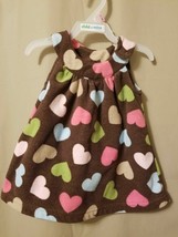 Carter&#39;s -Soft Brown Fleece Jumper With Multi-color Hearts Size 3M    IR5 - £6.13 GBP