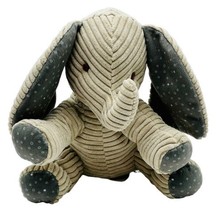 Bunnies By The Bay Elephant Gray Corduroy Blue Dots Baby Lovey 8 inch Plush 2017 - £9.71 GBP