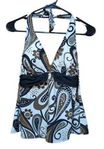 Women&#39;s Brown Floral Paisley Tankini Swim Top, Size 38 B/C. XL - £7.91 GBP