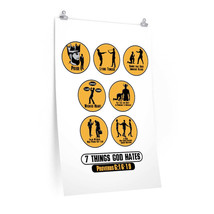 What God Hates Scripture Lesson Kids Poster Proverbs 6:16-19 - £20.79 GBP