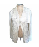 Cabi chunky cable knit open front shawl cardigan cream beige size small - £22.05 GBP