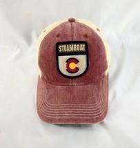 Colorado Steamboat State Flag Hat Cap Snap Back Mens Faded Red Mesh Legacy - $17.81