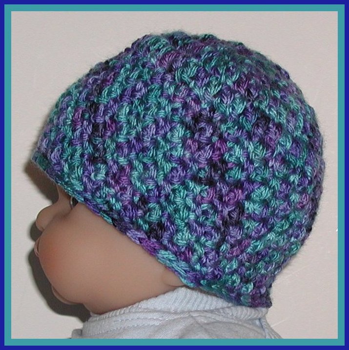 Primary image for Shaded Beanie Newborn Boy Turquoise Purple Shades Of Blue 0-6 Months Boys