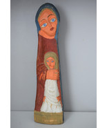 ⭐vintage hand carved wood,Virgin statue & Child,Madonna sculpture,made in Poland - $48.51