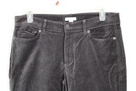 J Jill 4 Gray Brushed Velveteen Cotton Stretch Slim Leg Pants Jeans - £22.72 GBP