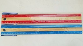 12&quot;/30 Cm School Office Wood Ruler Plastic Edges Inches/Centimeter 2 Rulers/Pk - £2.32 GBP