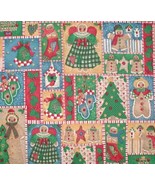 Primitive Christmas Fabric Angels Mittens Gingerbread Trees Birds - $11.00