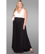 Sexy SWAK Designs Plus Eternity Wrap Party Maxi Dress Black/White Tuxedo... - $88.90