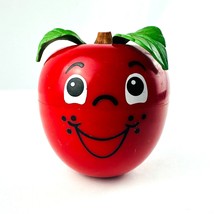 Vintage 1972 Fisher Price Happy Apple w/ Short Stem, Roly Poly Chime WORKS - £15.50 GBP