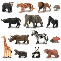 14Pcs 1-2" Tiny Jungle Animal Figures Toy, Realistic Mini Jungle Zoo Animal Figu - £15.92 GBP
