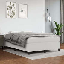 Box Spring Bed with Mattress White 59.8&quot;x79.9&quot; Queen Faux Leather - £728.15 GBP+