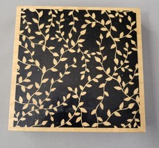 Inkadinkado Rubber Wood Mounted Stamps Floral Leaves Background 60-00657 2012 - $7.66