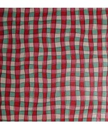 Gingham Christmas Fabric Wavy Lines Waverly Checks Cream Red Green - £6.41 GBP