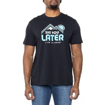 Life is Good T Shirt Mens Small Black Short Sleeve Ski You Later NEW - £21.03 GBP
