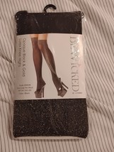 Lurex OTK Shimmering Women&#39;s Knee High Black &amp; Gold Be Wicked Fancy Fash... - $189.87 MXN