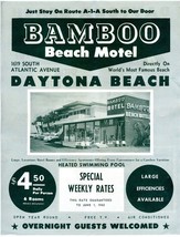 Bamboo Beach Motel Adverting Flyer 1960&#39;s Atlantic Avenue Daytona Beach Florida - £15.81 GBP