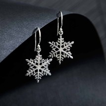 Sterling Silver Snowflake Dangle Earrings - £25.70 GBP