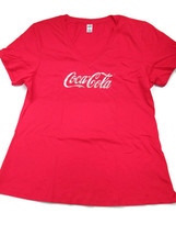Coca-Cola Ladies Fitted Tee T-shirt Medium Silver Metallic Logo 100% Cotton - $14.85