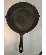 Antique No. 8 Cast Iron Skillet 10 Inch Double Spout Heat Ring &amp; Gate Ma... - £99.05 GBP