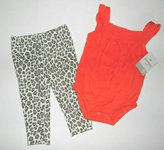 Carter&#39;s Infant Girls 2 Piece Animal Print Outfit Size 6M or 9M NWT - £7.73 GBP