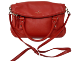 Kate Spade Leslie Red Foldover Hobo Purse Red Pebbled Leather - £44.51 GBP