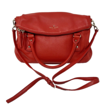 Kate Spade Leslie Red Foldover Hobo Purse Red Pebbled Leather - £45.02 GBP