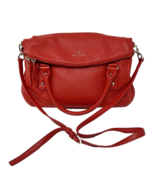 Kate Spade Leslie Red Foldover Hobo Purse Red Pebbled Leather - £44.77 GBP