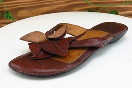Born Sz 6 M Brown Flip Flop Leather Women Sandals - £15.60 GBP