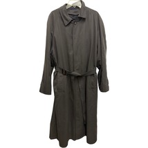VTG Ralph Lauren Chaps Raincoat Men 42L Gray Trench Wool Removable Linin... - $72.19
